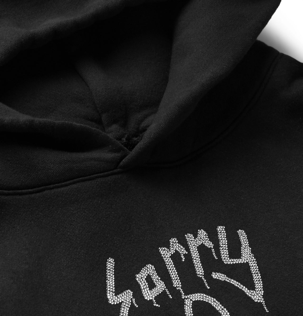 SORRY CRYSTAL LOGO HOODIE [BLACK]